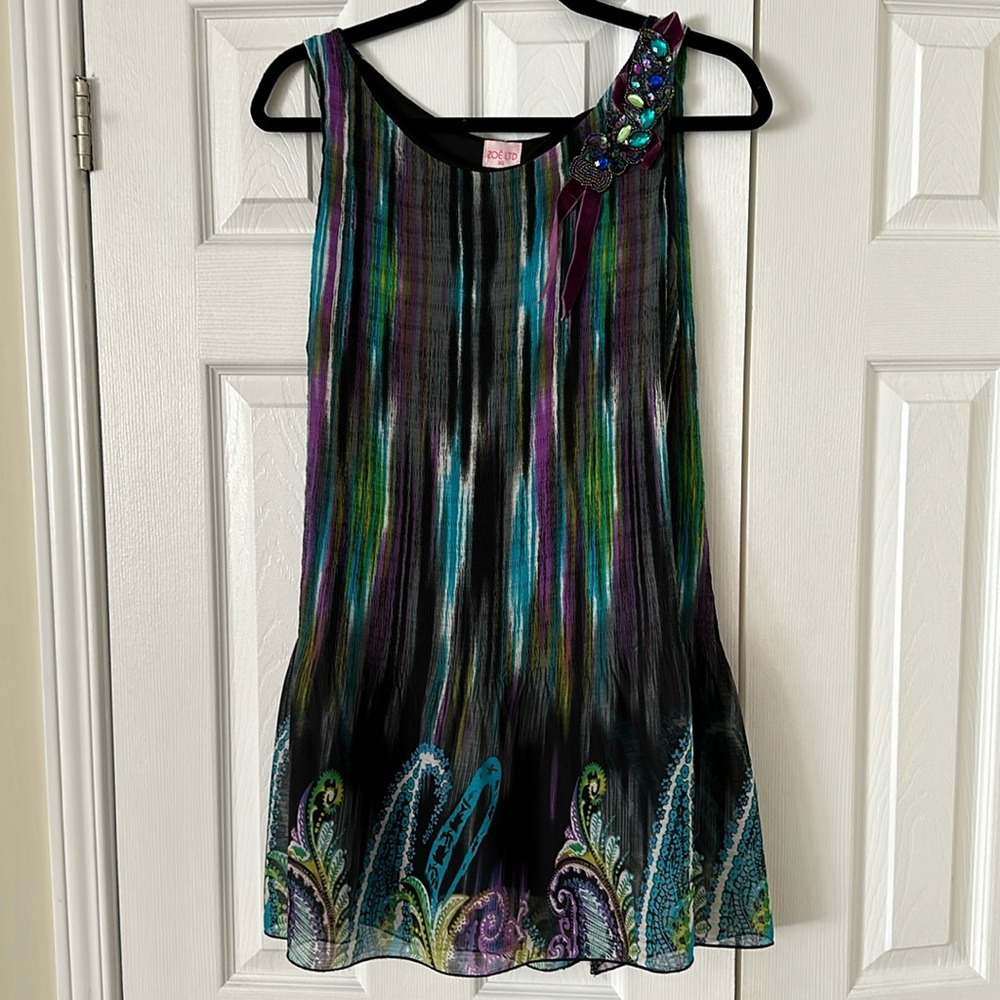 Zoe Ltd Chiffon Dress Multi Colour size 16